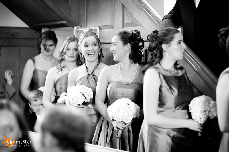 The bridesmaids line up for their processional :)