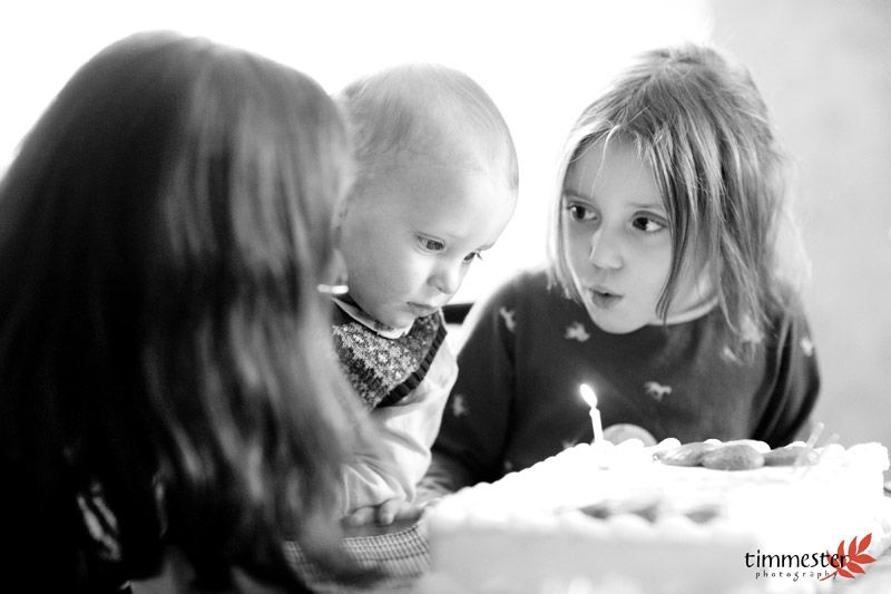 Cake time!!  Candle-blowing assistance provided by big sister :)