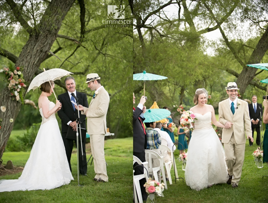 We waited for a few breaks in the rain to do portraits with the wedding party. I loved the ladies' teal dresses and guys' vests!
