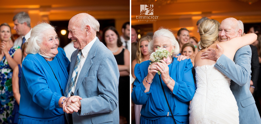Amanda's parents surprised the newlyweds with a hilarious slideshow.