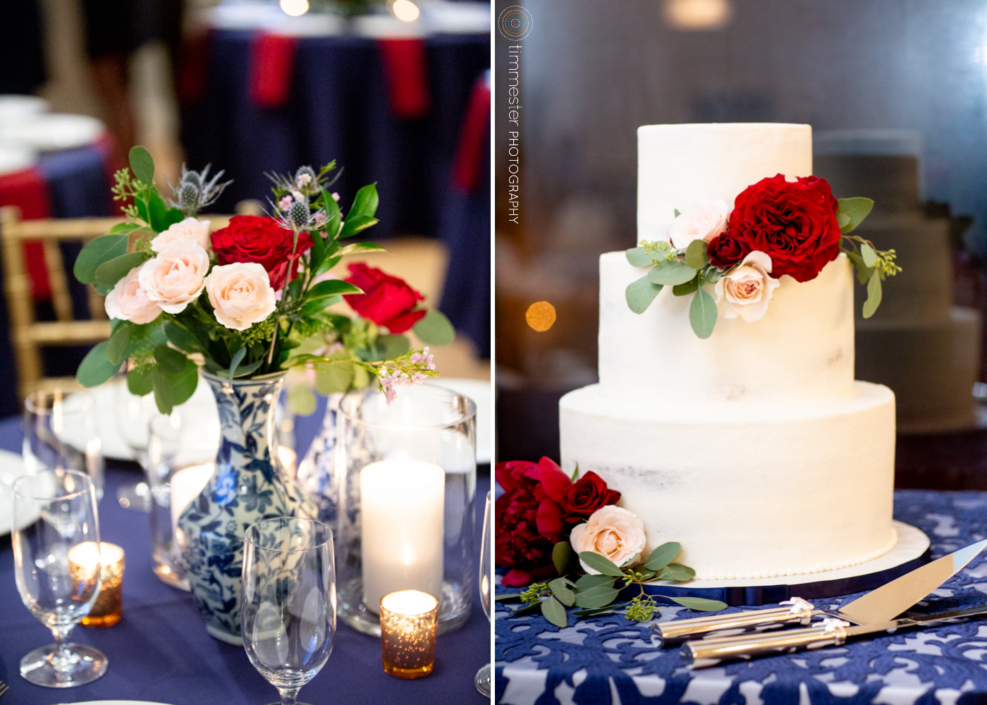 The Cannon Room in Raleigh, NC with flowers by The English Garden and cake by Love Cake.