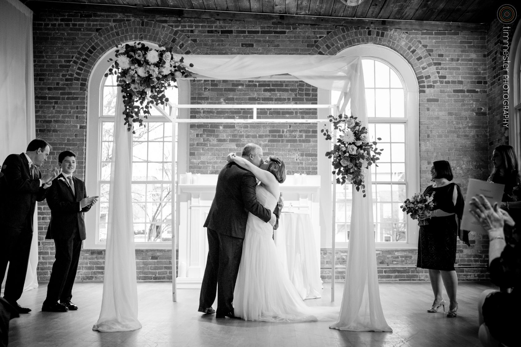 Jessica + David were married indoors at The Cotton Room in Durham, North Carolina on their February wedding day.