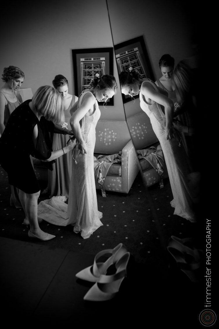 Bridal preparations for her wedding day in Raleigh, NC.