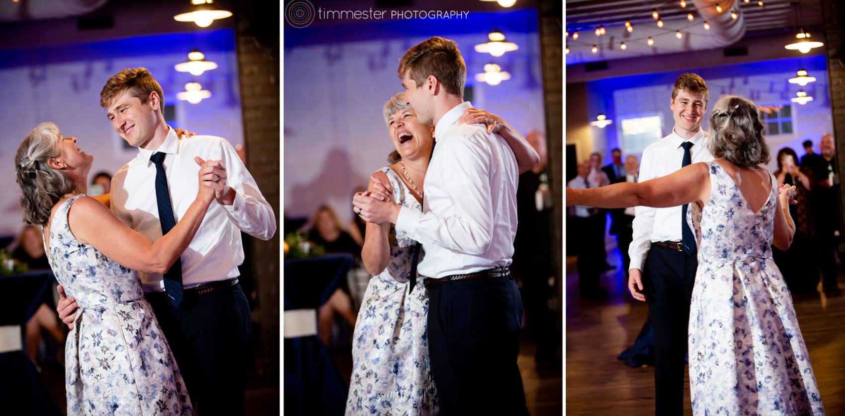 The wedding reception of Sarah & Jacob, featuring the mother son dance at Traine in Raleigh, NC.