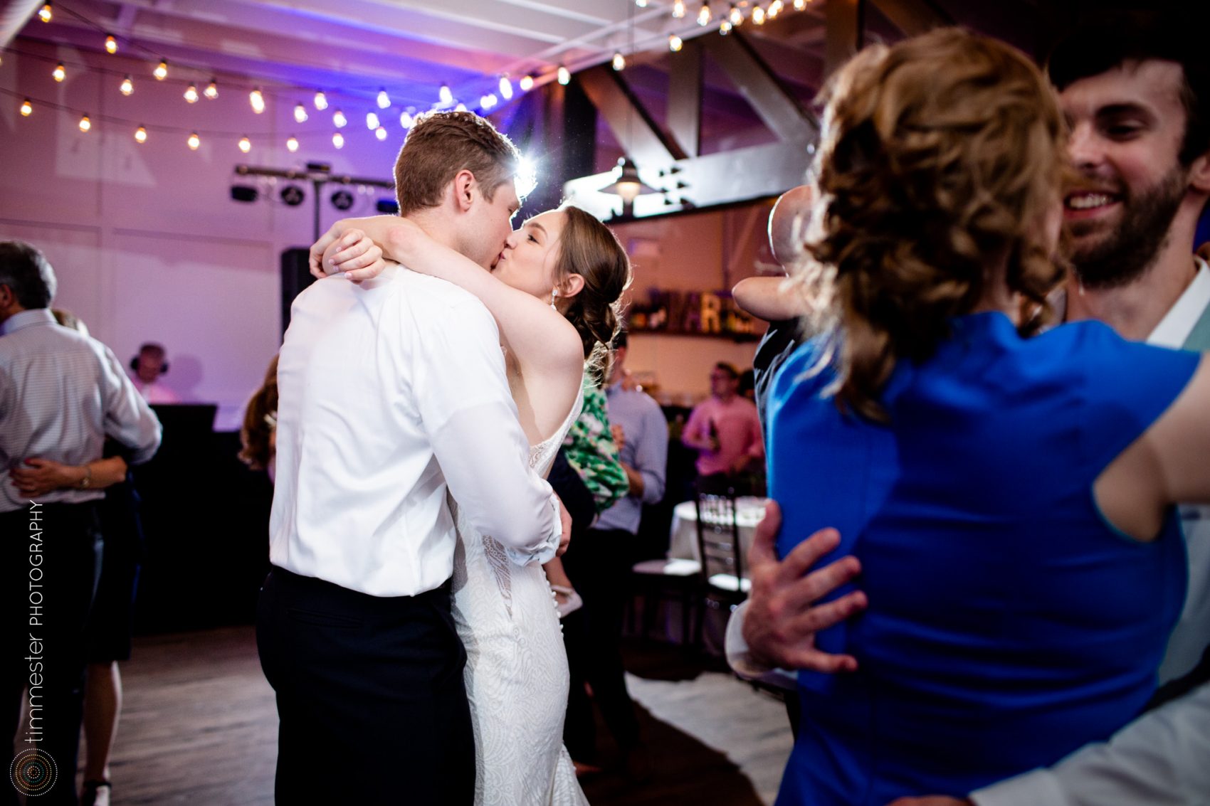 The wedding reception of bride and groom, Sarah & Jacob, at their Raleigh venue, Traine, in North Carolina.