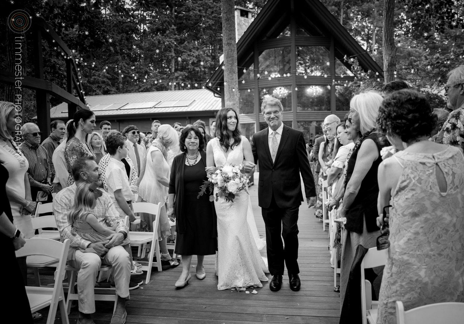 An outdoor ceremony on the hearth at the Barn at Valhalla in Chapel Hill.