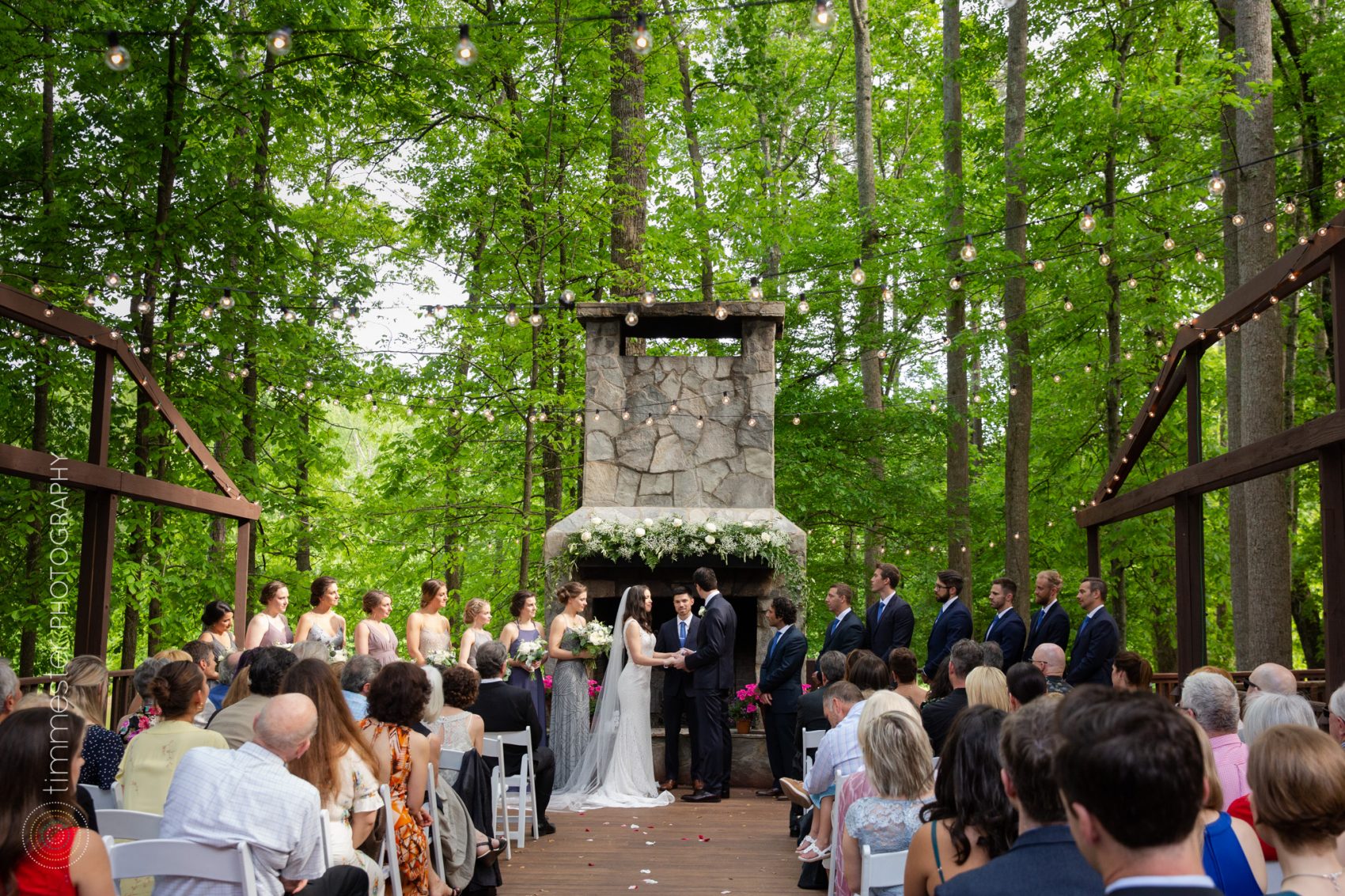 A North Carolina outdoor wedding ceremony at the Barn at Valhalla.