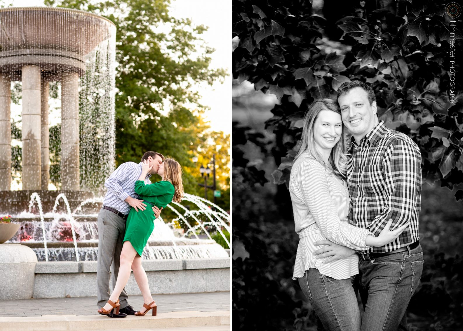 Engagement pictures in Downtown Cary, North Carolina.