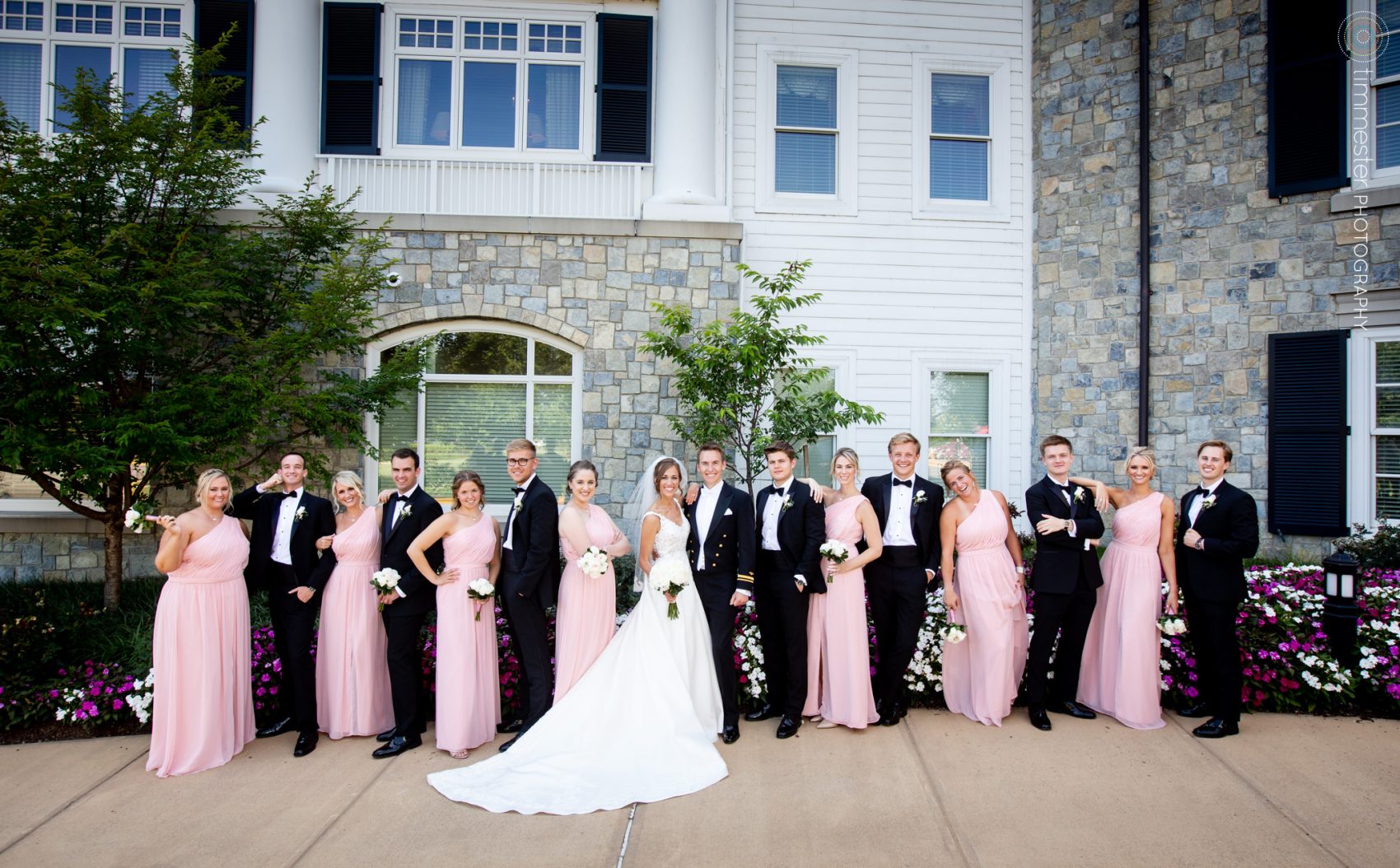 A beautiful wedding and bridal party at Army Navy Country Club in Arlington, Virginia near Washington, DC