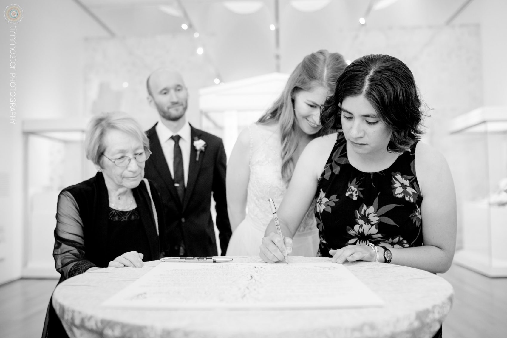 A Ketubah signing within the North Carolina Museum of Art in Raleigh.