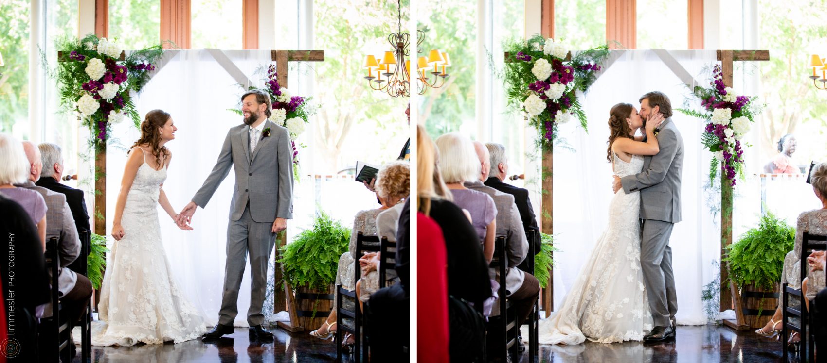 A wonderful indoor wedding ceremony in Raleigh, North Carolina at the restaurant Caffe Luna.