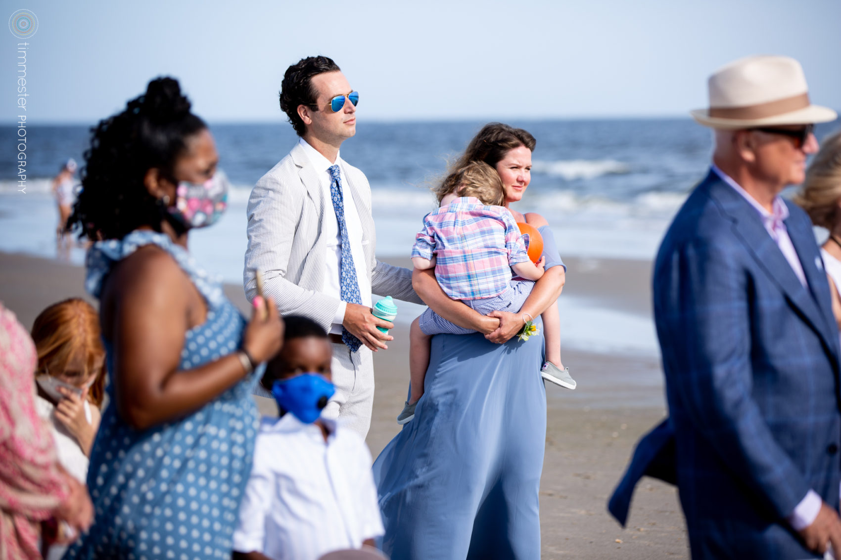 A wedding ceremony on the beach of Bald Head Island, NC
