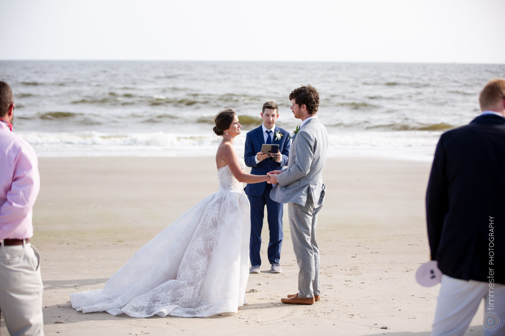 A beach wedding ceremony on Bald Head Island, NC