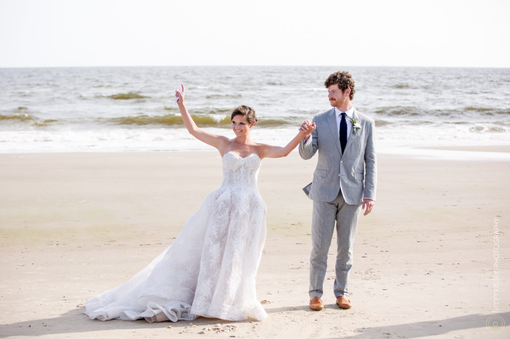 Wedding ceremony on the beach at Bald Head Island, NC