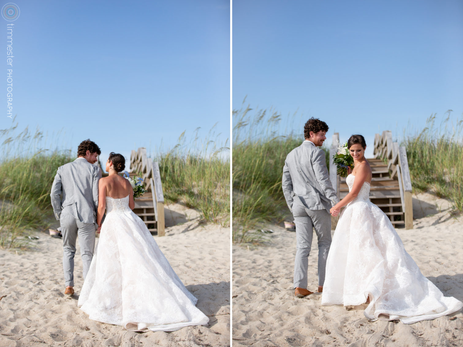 A beach wedding ceremony in North Carolina at Bald Head Island