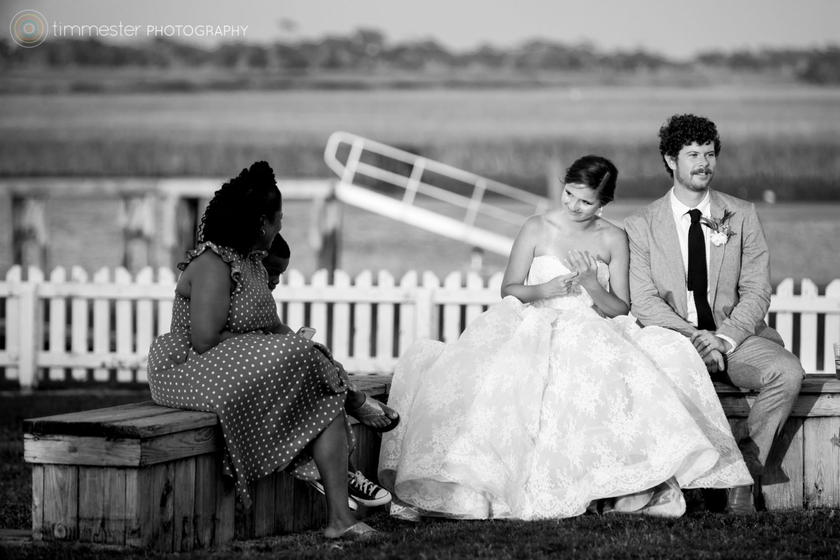 An outdoor wedding and reception at Bald Head Island, NC