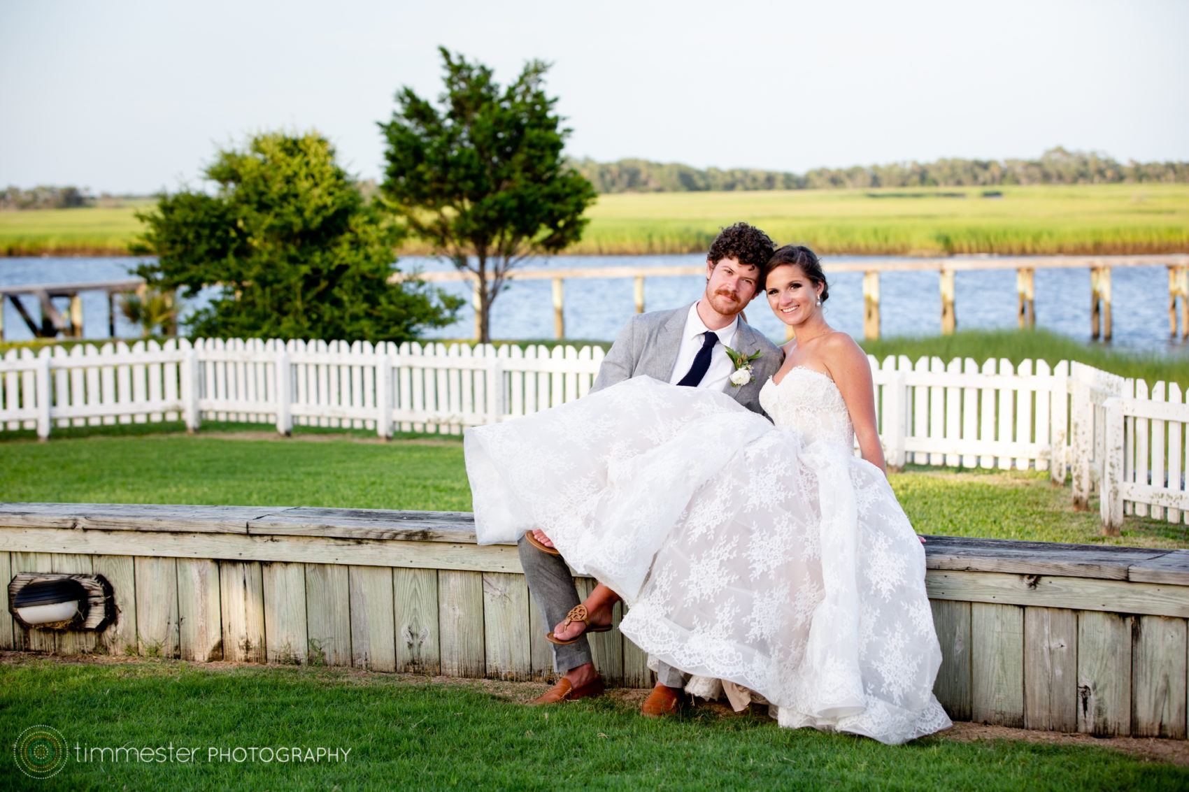 A Bald Head Island wedding with a beach ceremony and outdoor reception