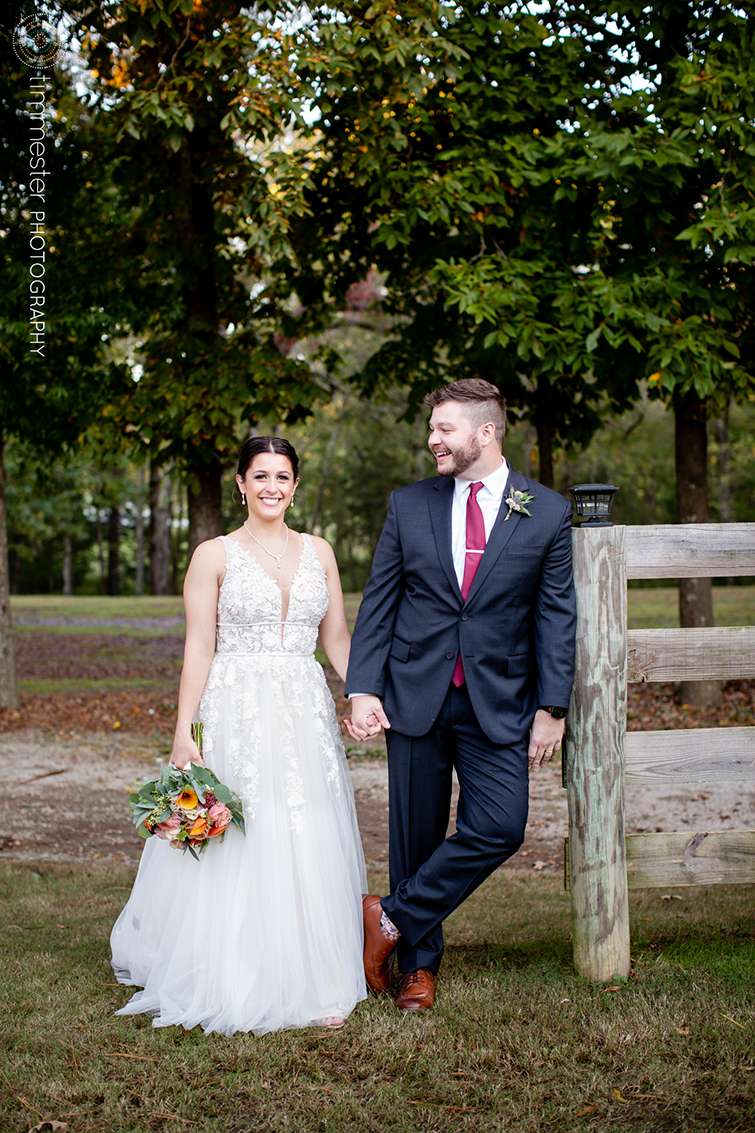 Bride and groom portraits and wedding at Dorsett House at Rivers and Bridges in North Carolina