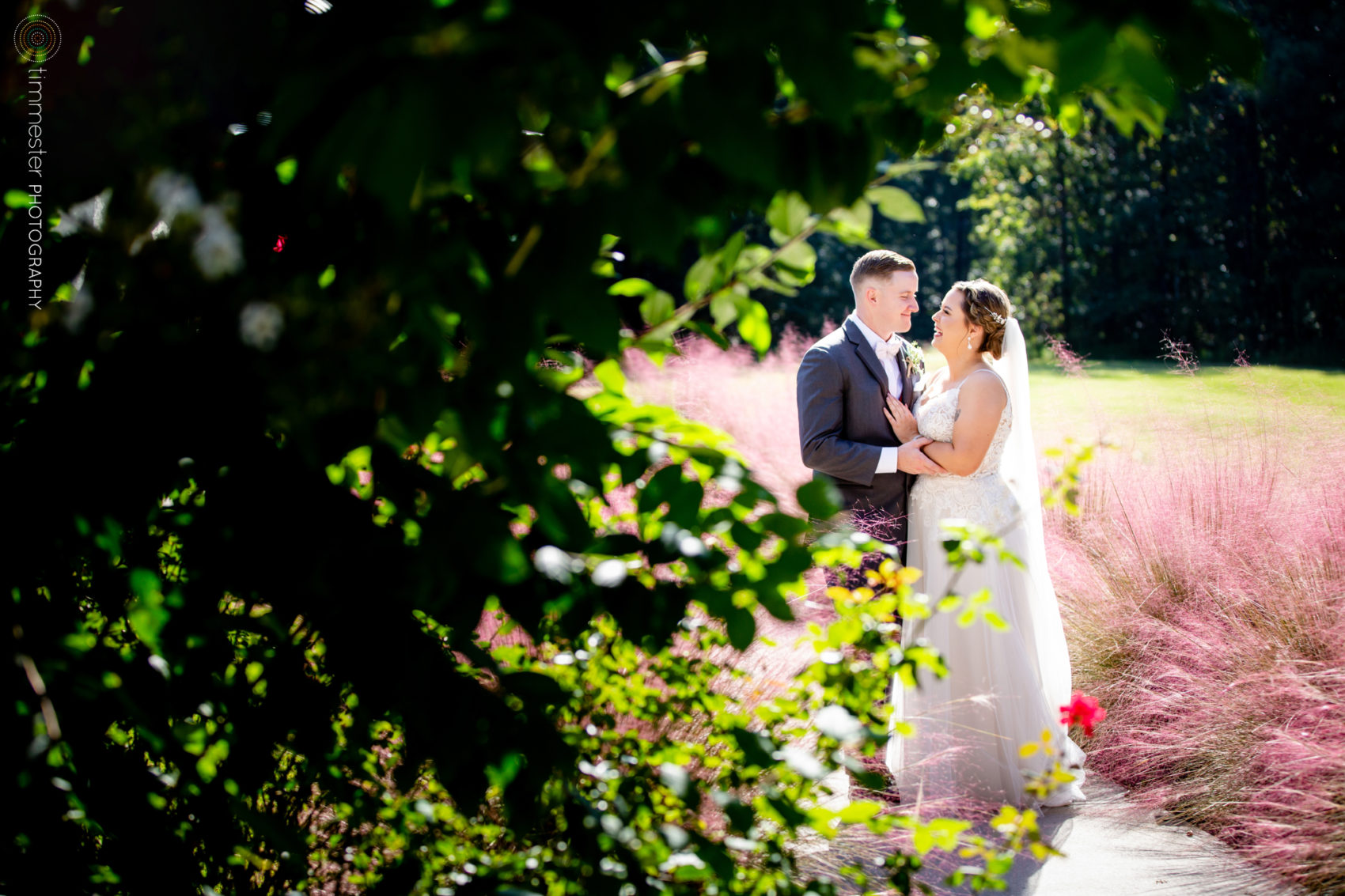 Bride and groom and their wedding in NC at Sugarneck venue