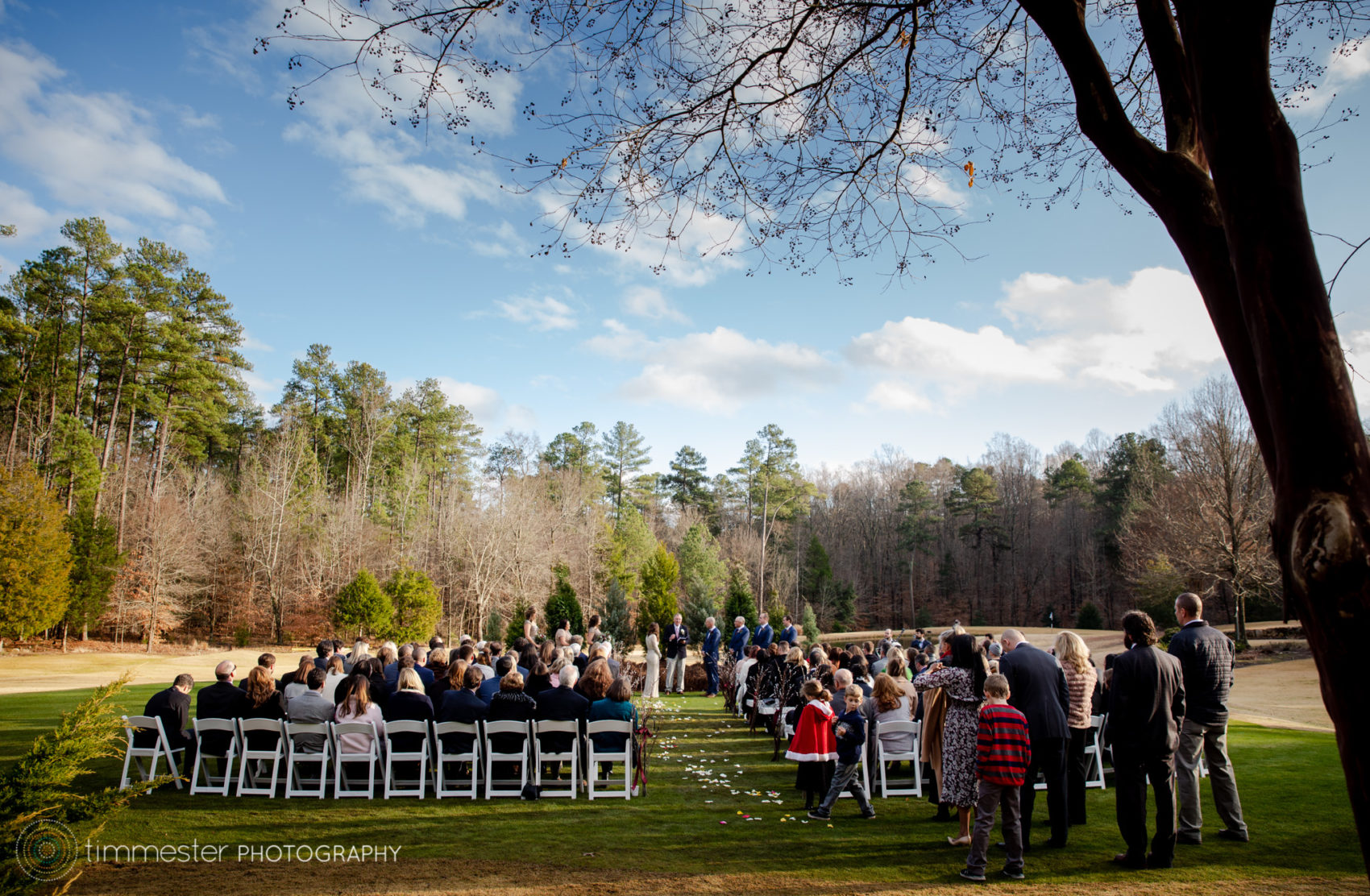 An outdoor, winter wedding at Chapel Hill Carriage House
