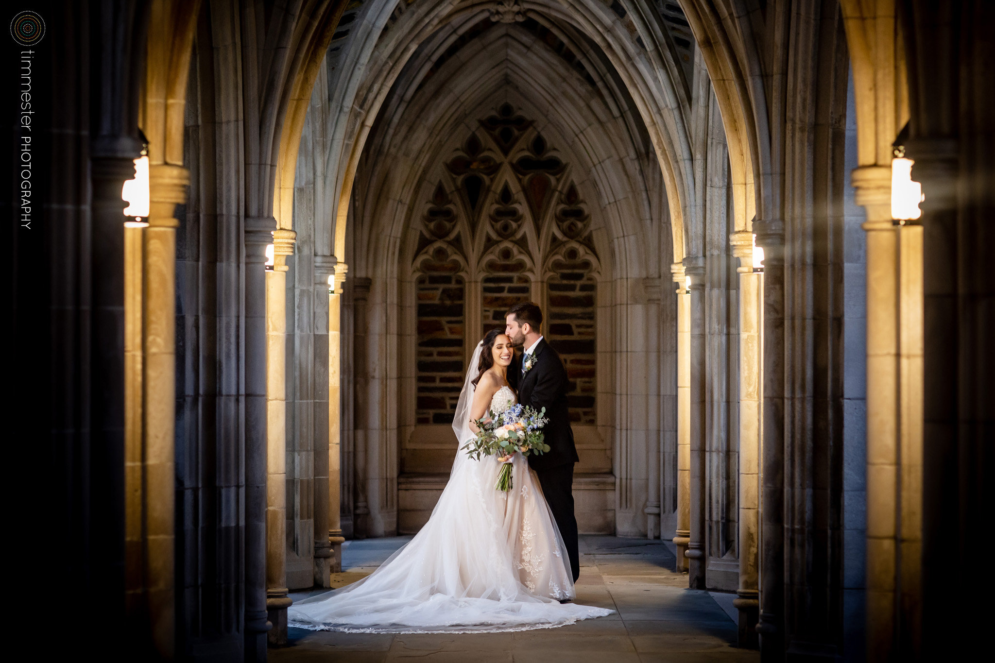 A wedding and bride and groom portraits at Duke University Chapel in Durham, NC