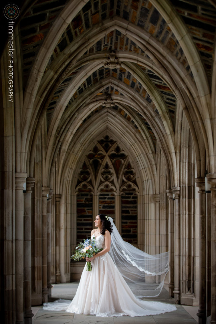 Bridal portraits and a wedding at Duke University Chapel in Durham, North Carolina