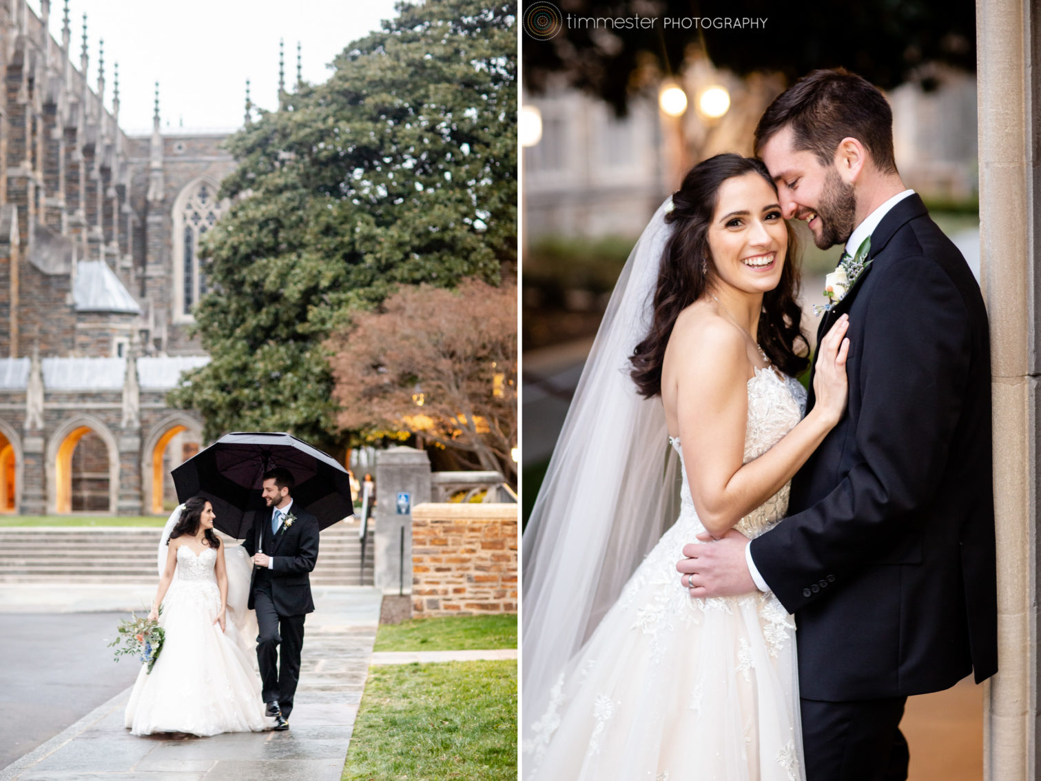 A Duke University wedding at the chapel and on the grounds in Durham, NC