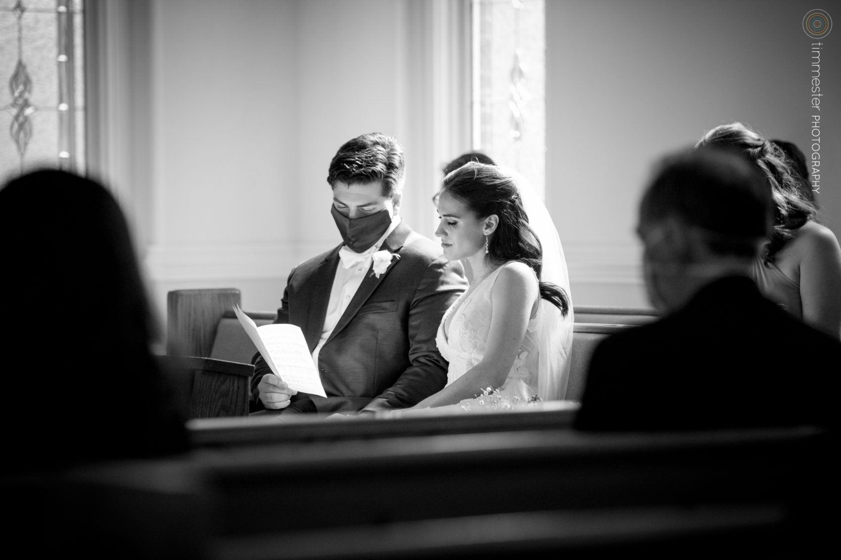 Wedding ceremony at St Thomas More Catholic Church in Chapel Hill, NC