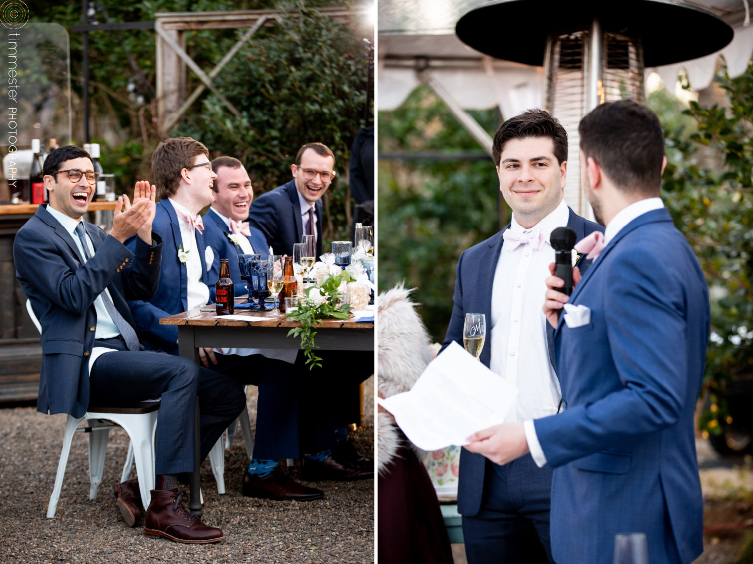 An outdoor wedding and reception in Chapel Hill at The Parlour at Mann's Chapel