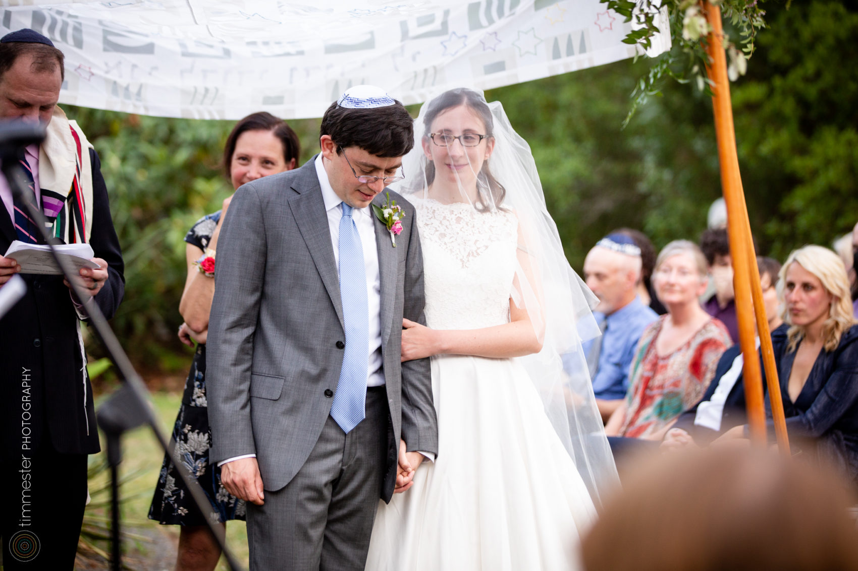 An outdoor Jewish wedding ceremony at the Museum of Life and Science in Durham, NC