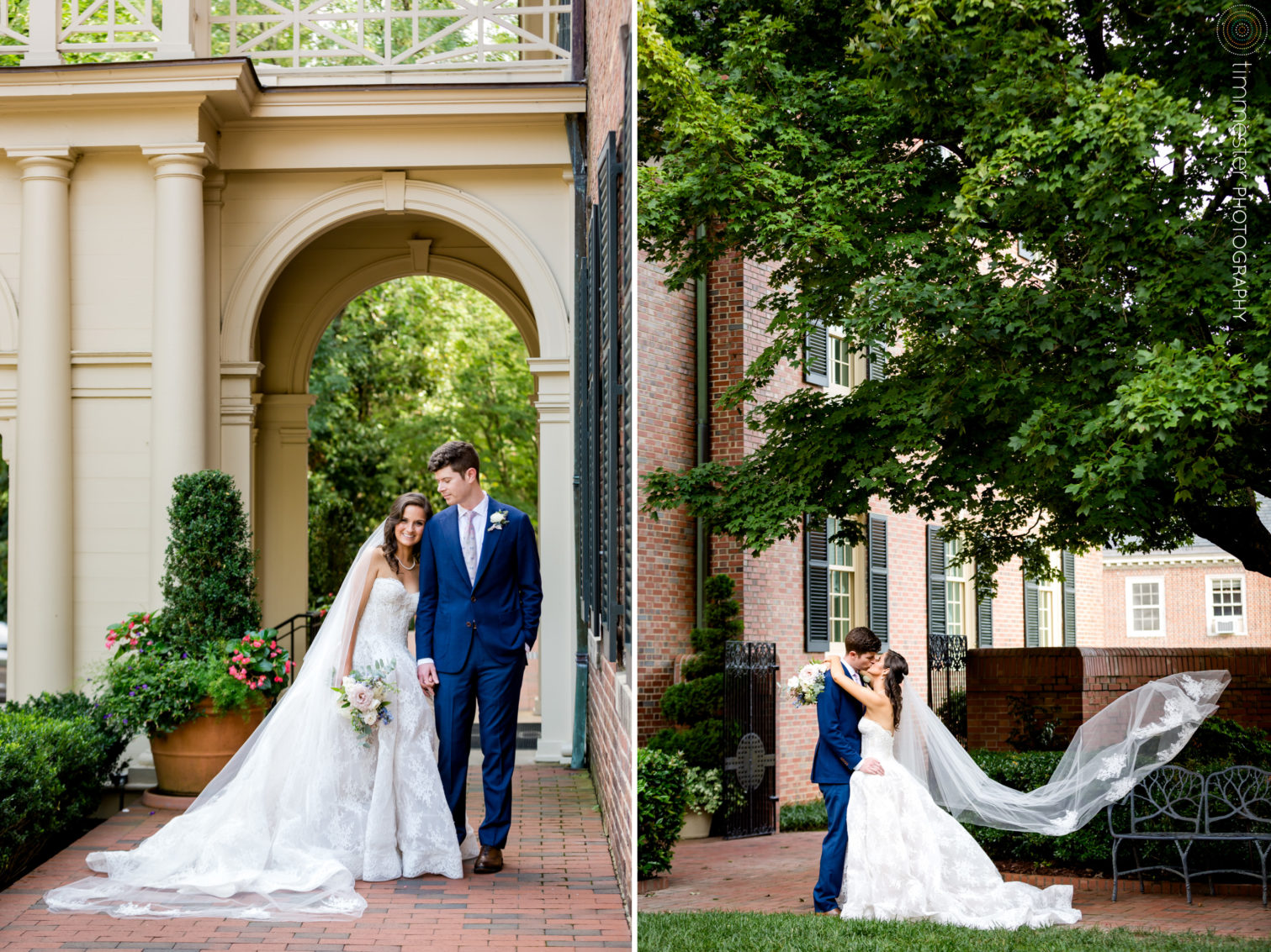 A wedding day and bride and groom portraits at The Carolina Inn in Chapel Hill.