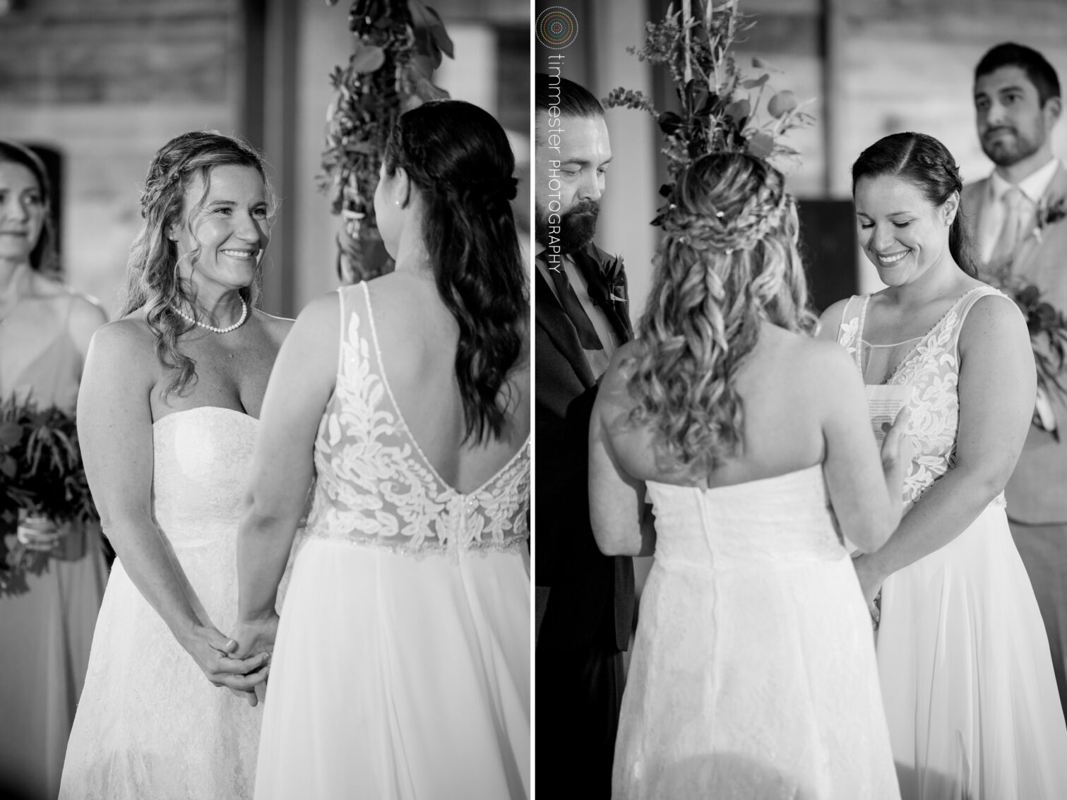 An indoor wedding ceremony in Durham, North Carolina at The Rickhouse