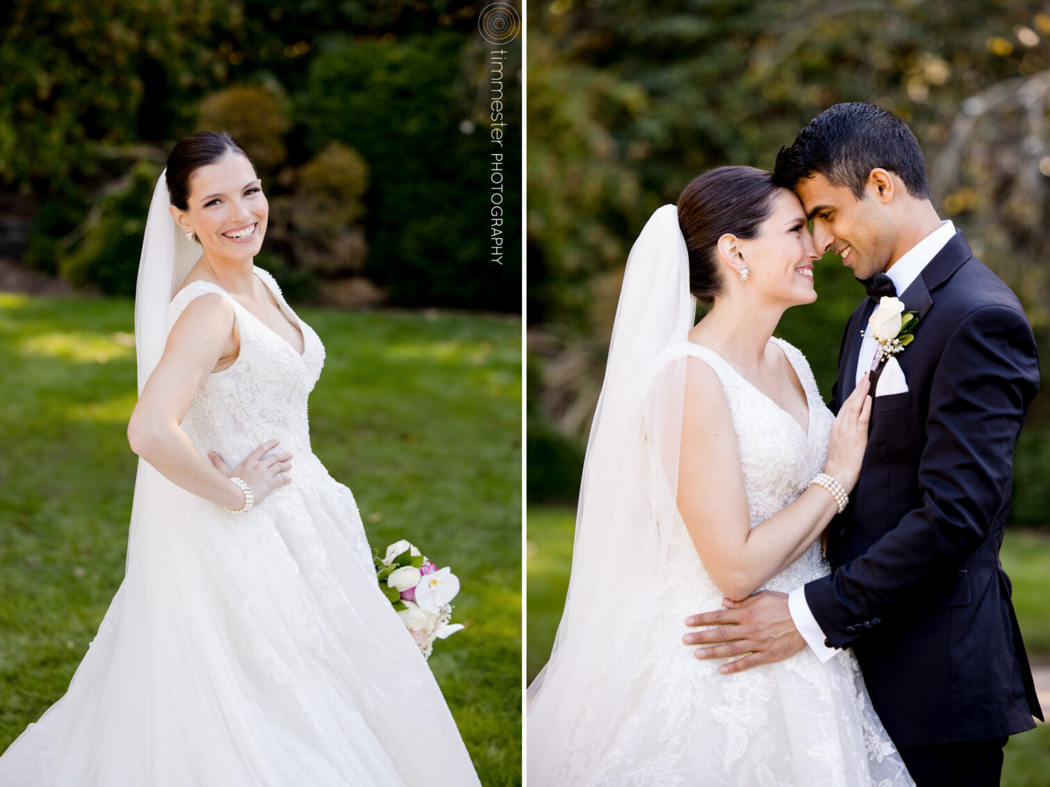 Duke Gardens portraits of a bride and groom on their wedding day