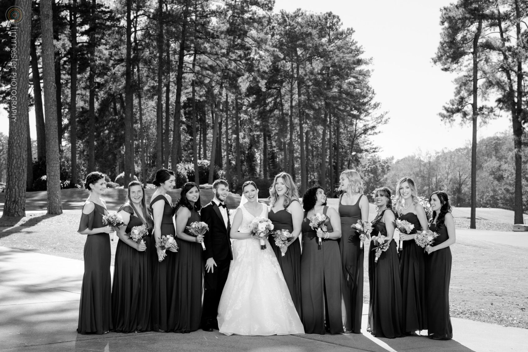 Wedding party portraits at Washington Duke Inn in Durham, NC