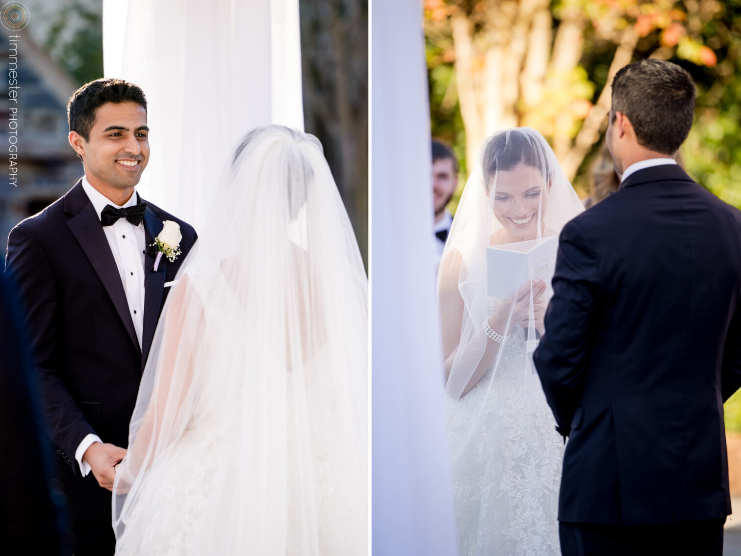 Outdoor wedding ceremony at Washington Duke Inn, Duke University