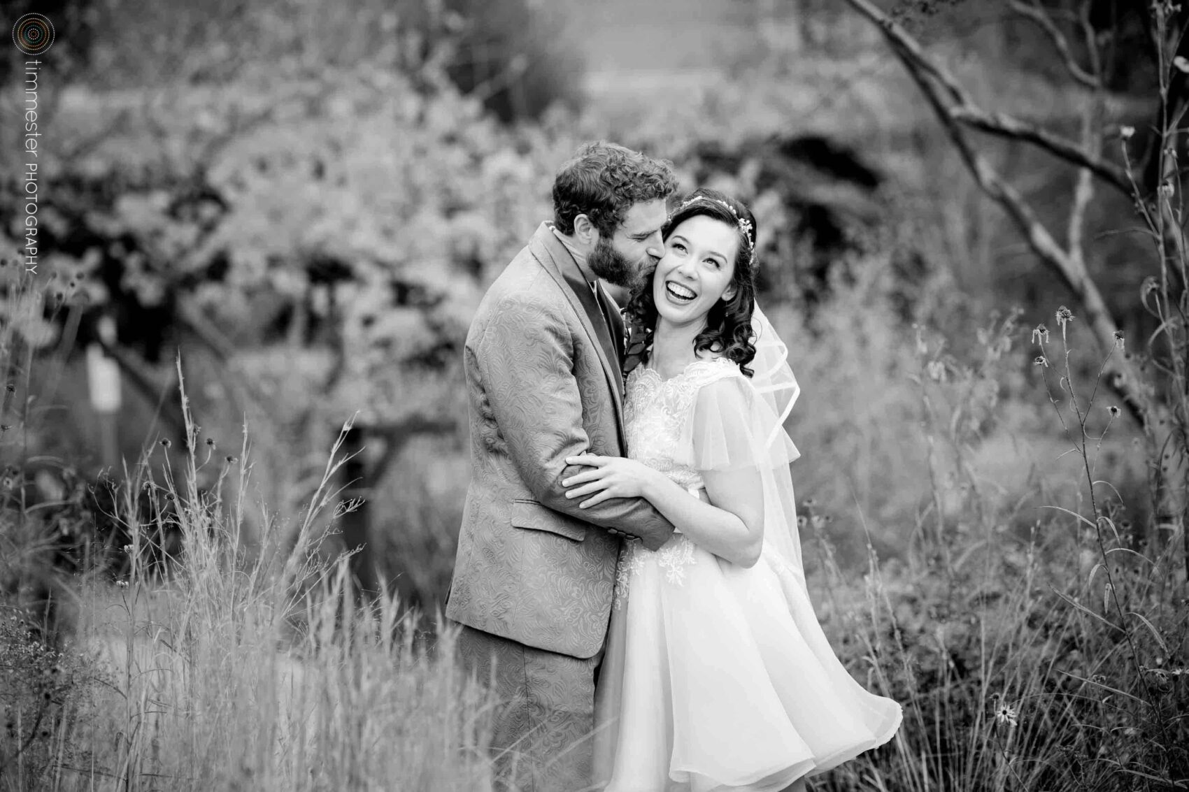 Bride and groom in Saxapahaw at Haw River Ballroom wedding