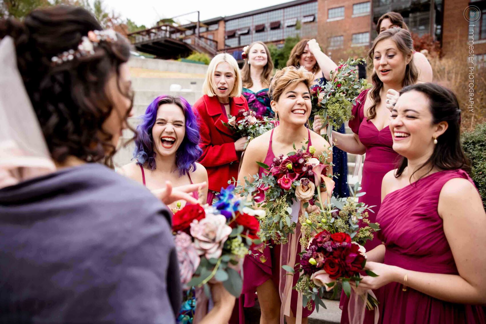 Wedding party at Haw River Ballroom in NC