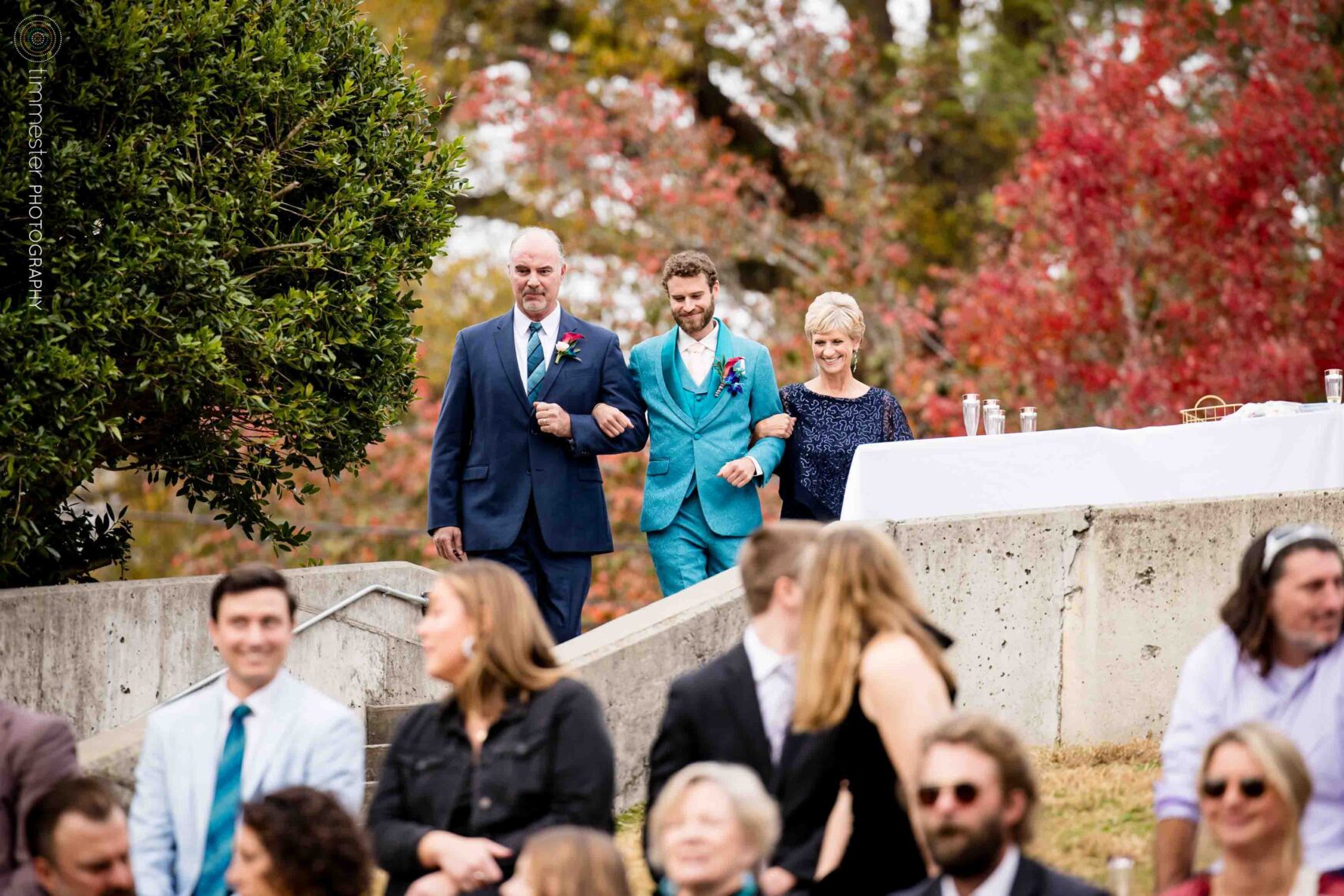 Wedding ceremony begins at Haw River Ballroom