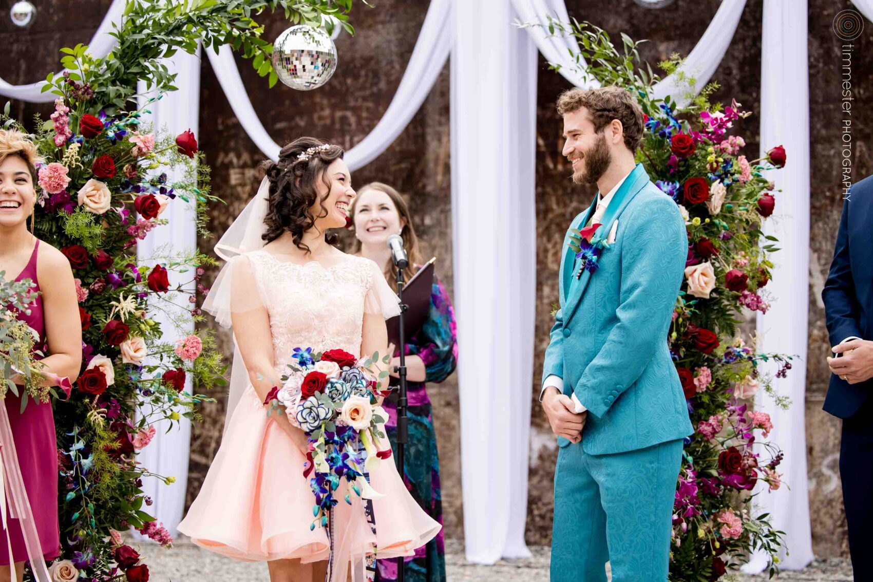 Wedding ceremony at Haw River Ballroom