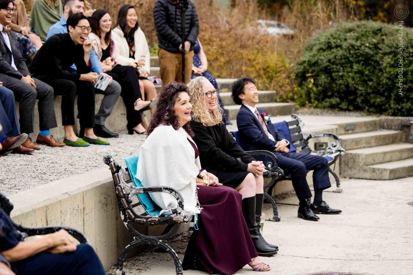 Wedding guests react to ceremony at Haw River Ballroom