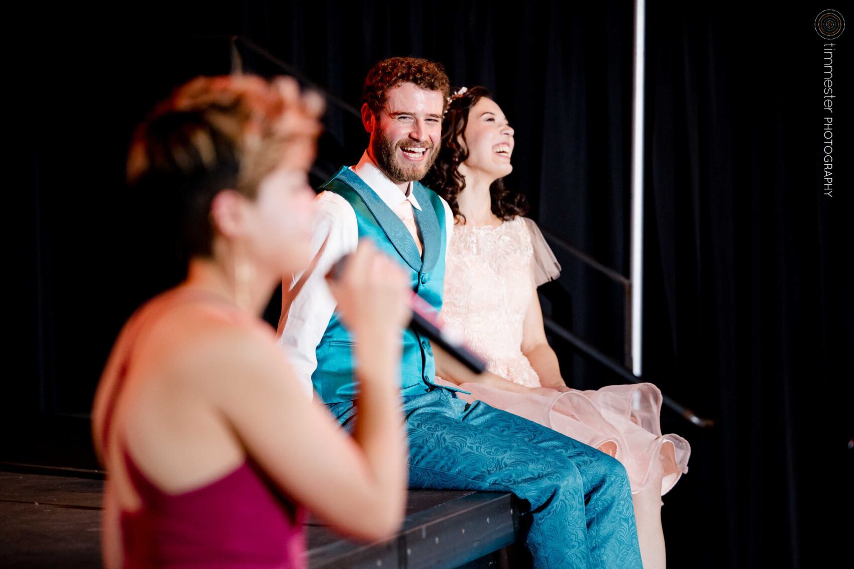 Wedding reception toasts at Haw River Ballroom